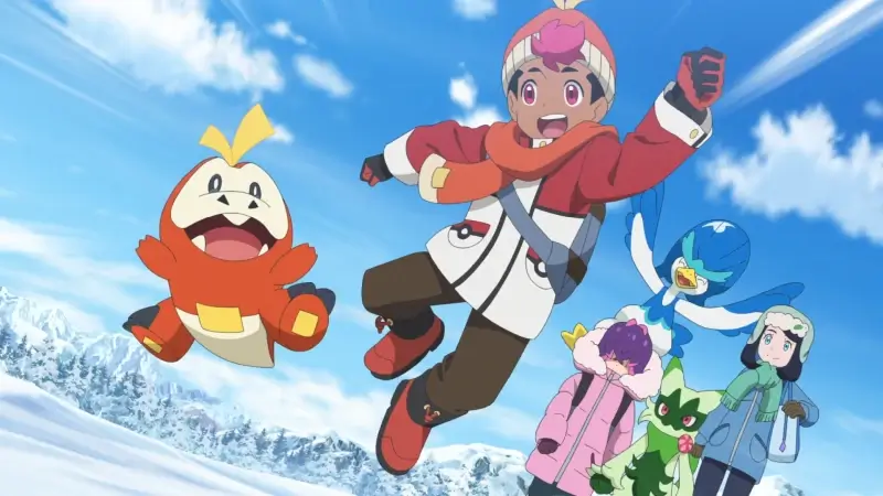 Capítulo 15: ¡La primera nevada de Rod y Fuecoco! – En busca de Laqua Serie Pokemon