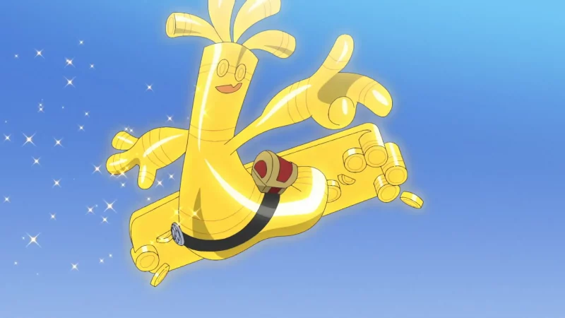 Capitulo 105 Serie Horizontes Pokémon: Surfeando con Gholdengo después de la tormenta