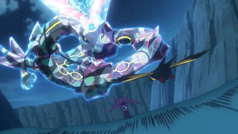 Capitulo 129 Serie Horizontes El Rayquaza Negro, momento del enfrentamiento